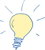 Ein stilisiertes Icon einer Glühbirne